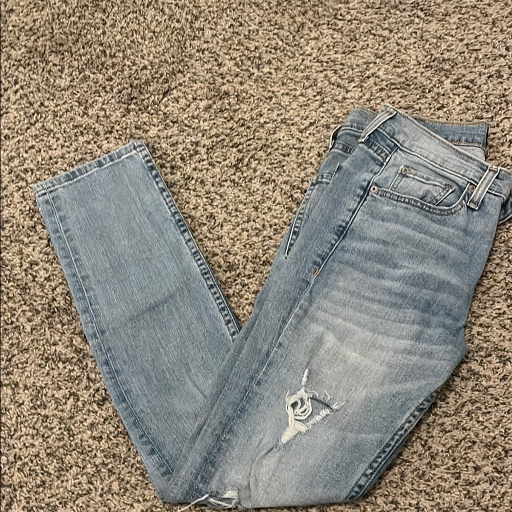 Classic Blue Distressed Women Jeans